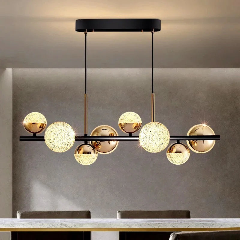 lustre moderne en verre led pour décoration intérieure