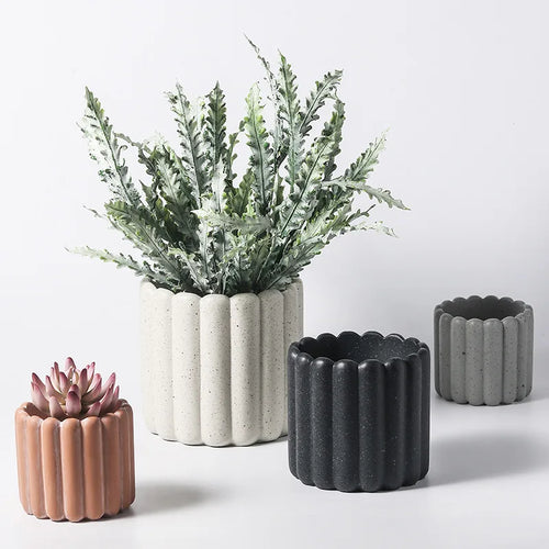 pot de fleurs en ciment décoratif pour plantes et jardins - vue 4 sur 10