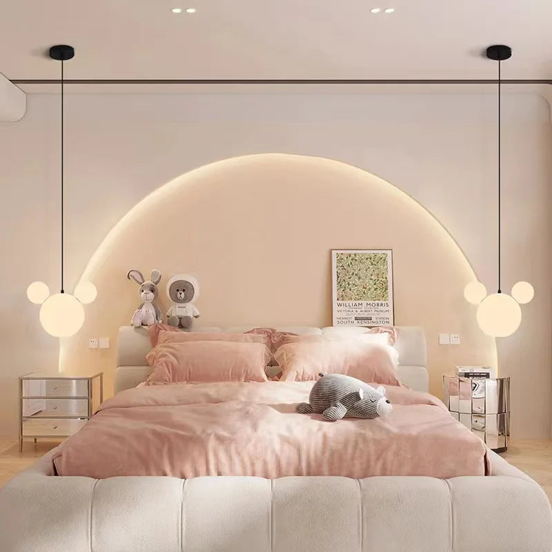 lustre suspension nordique en verre pour enfants créatif - vue 5 sur 9