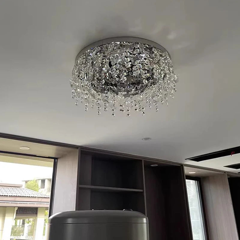 plafonnier led cristal luxe moderne décoratif intérieur