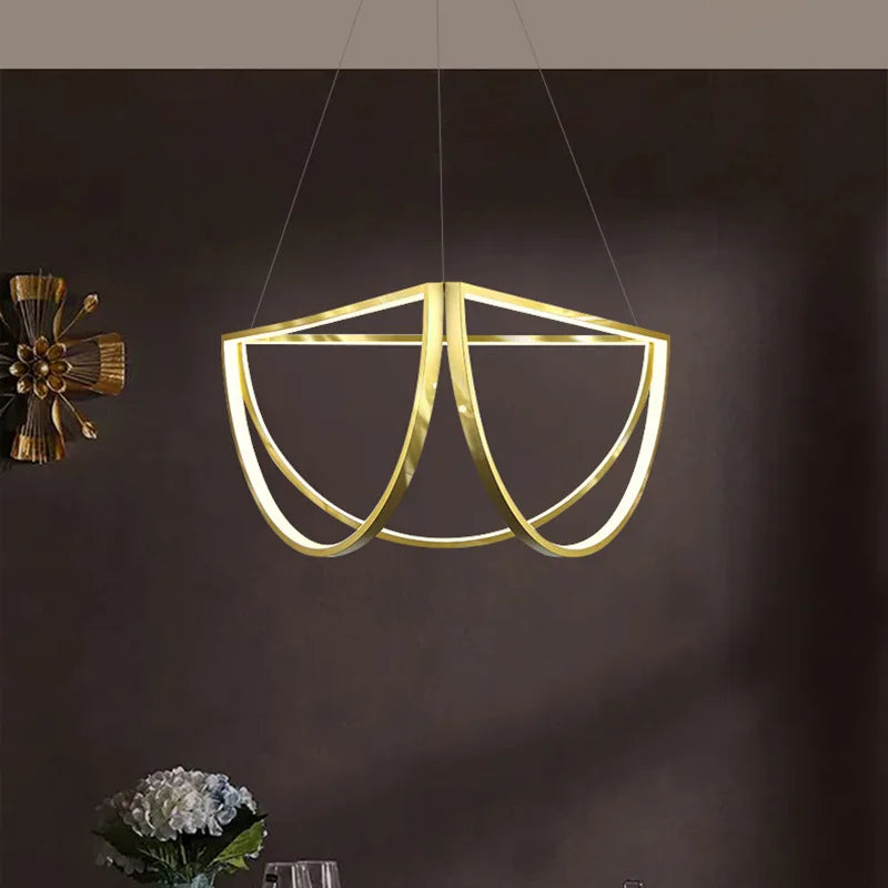 lustre géométrique à led design moderne éclairage intérieur tendance - vue 4 sur 11