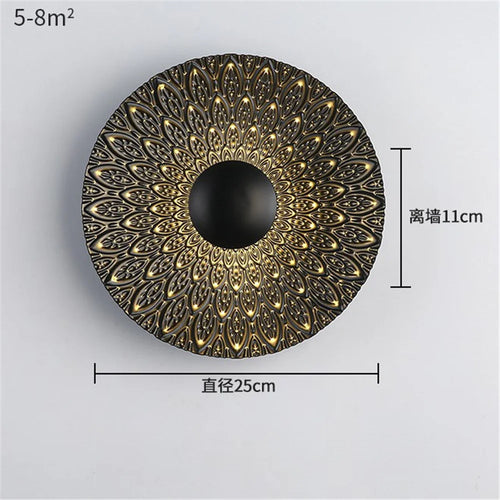 applique murale LED ronde en métal nordique décoratif pour intérieur moderne - vue 23 sur 23