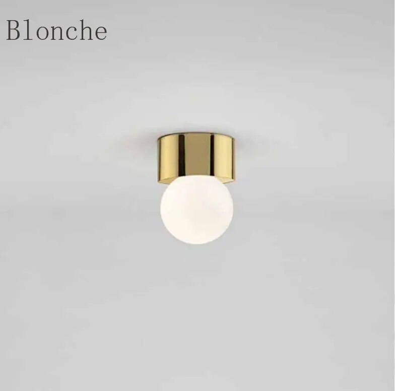 Plafonnier Led rond en forme de boule de verre