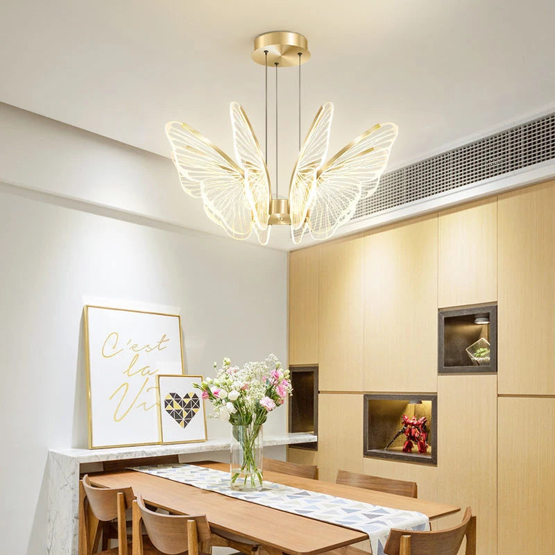 Moonriver éclairage LED papillon lustres salon Table à manger suspension lampe Style moderne suspension pour la maison