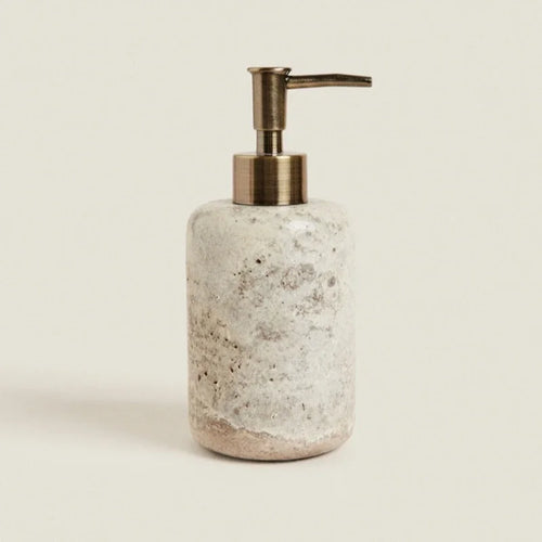 ensemble d'accessoires en travertin wabi-sabi pour salle de bain - vue 3 sur 6