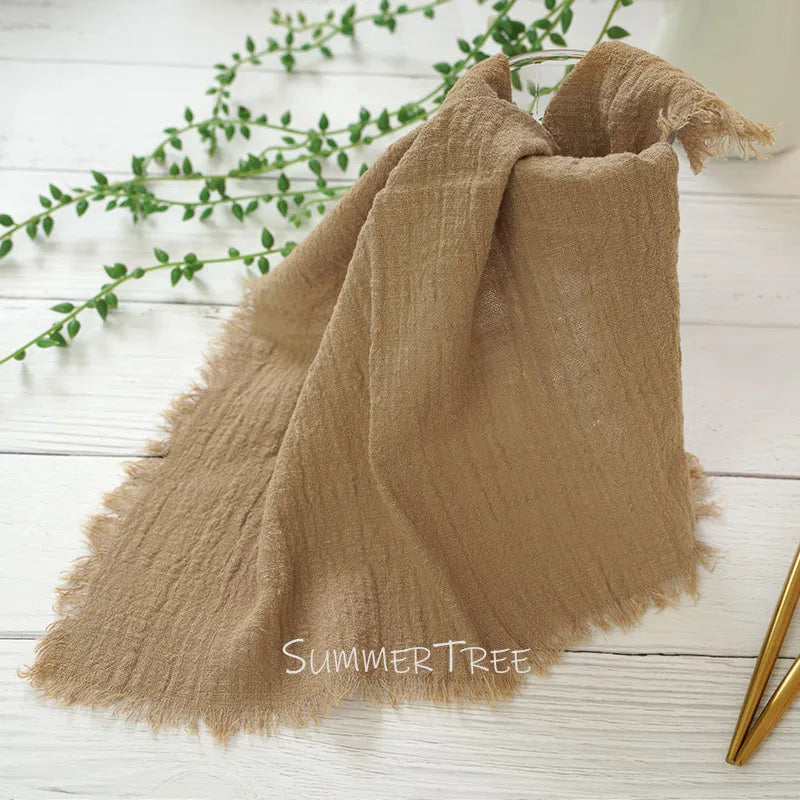 Serviette de table gaze de coton style rustique - vue 6 sur 7