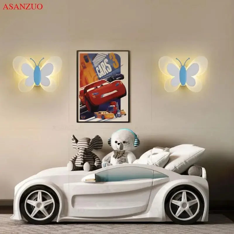 applique murale led papillon décorative pour chambre d'enfant - vue 4 sur 8