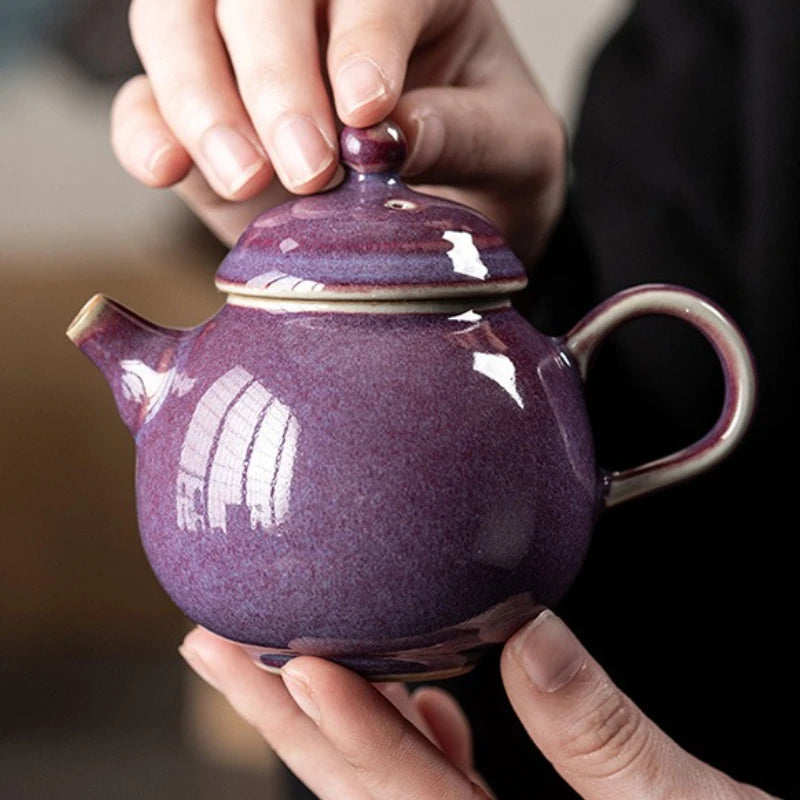 Théière artisanale ru kiln avec infuseur puer