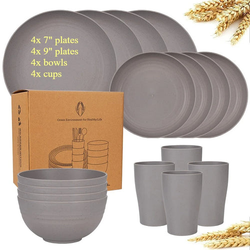 Service de table paille de ble incassable camping