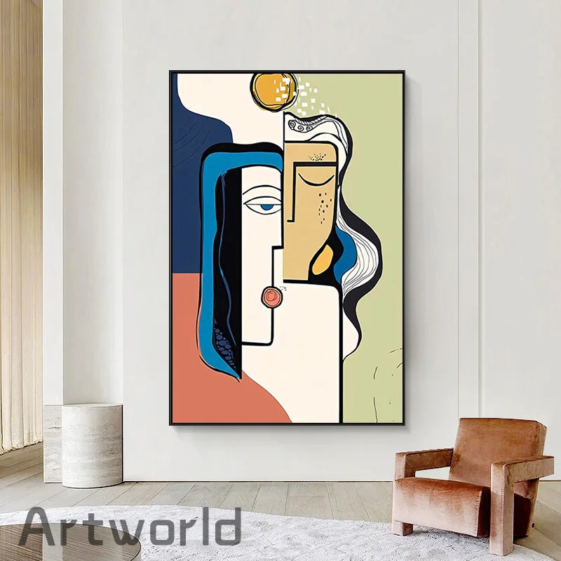 oeuvre abstraite de picasso impression sur toile pour décoration murale