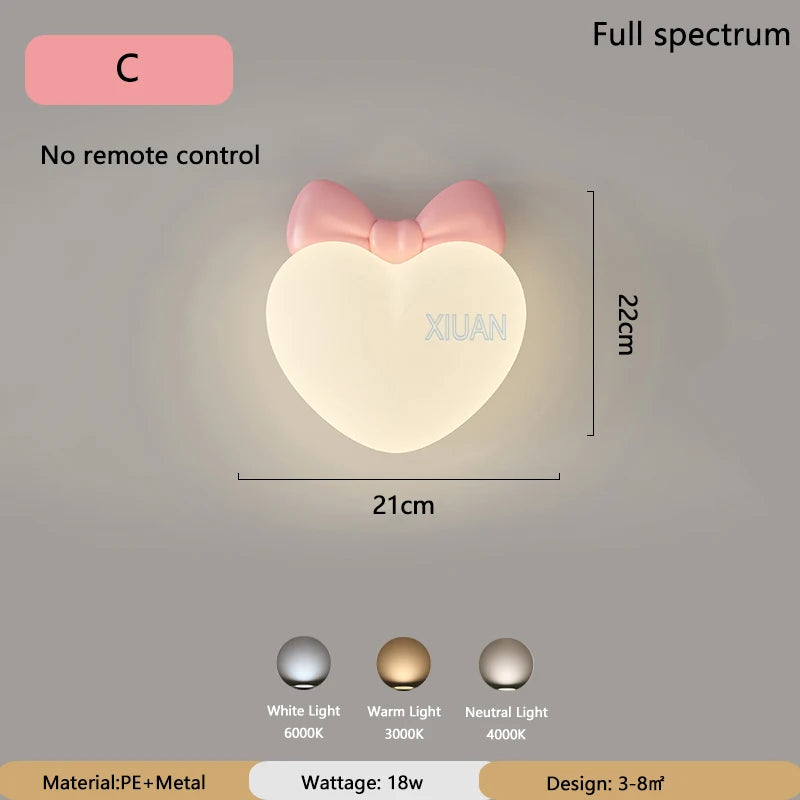 applique murale led romantique couronne coeur nuage pour enfants - vue 9 sur 12