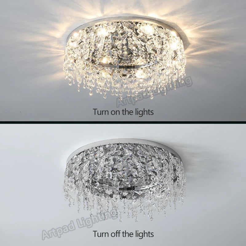 plafonnier moderne en métal design cristal décoratif pour intérieur - vue 5 sur 9