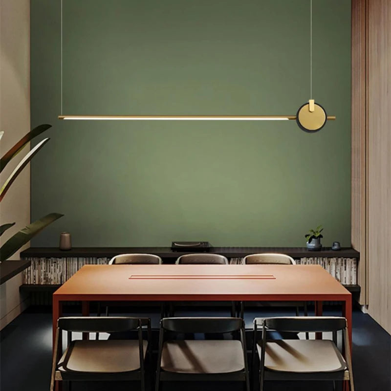 lustre minimaliste moderne en ligne droite pour bureau design - vue 4 sur 8