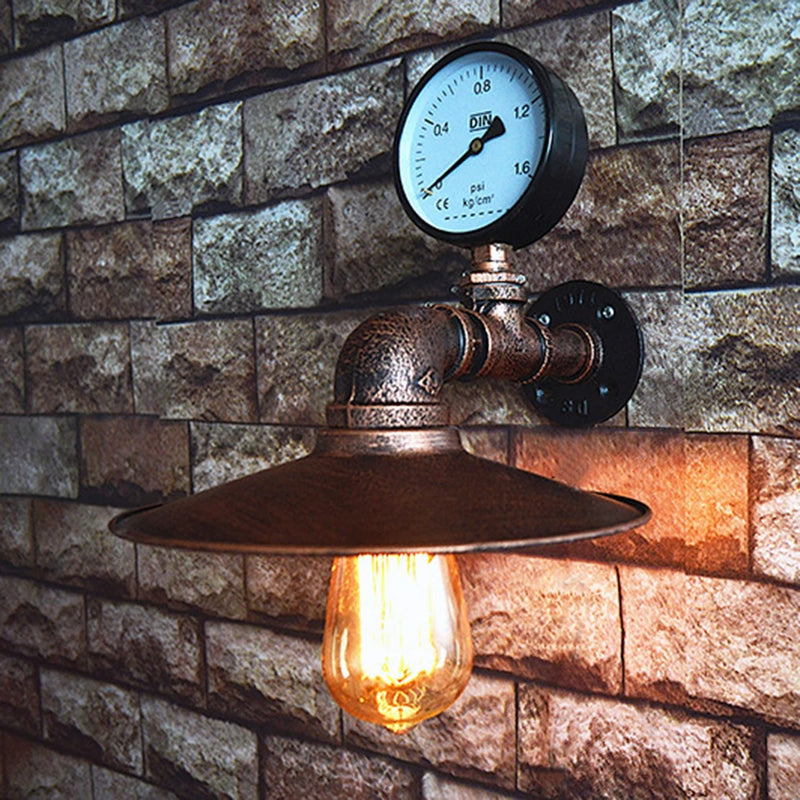 applique murale vintage steampunk à tuyau d'eau design industriel