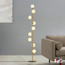 Lampadaire boule de verre blanc à 9 têtes