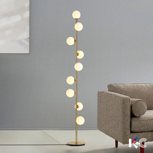 lampadaire boule de verre à 9 têtes design nordique décoratif - vue 2 sur 7
