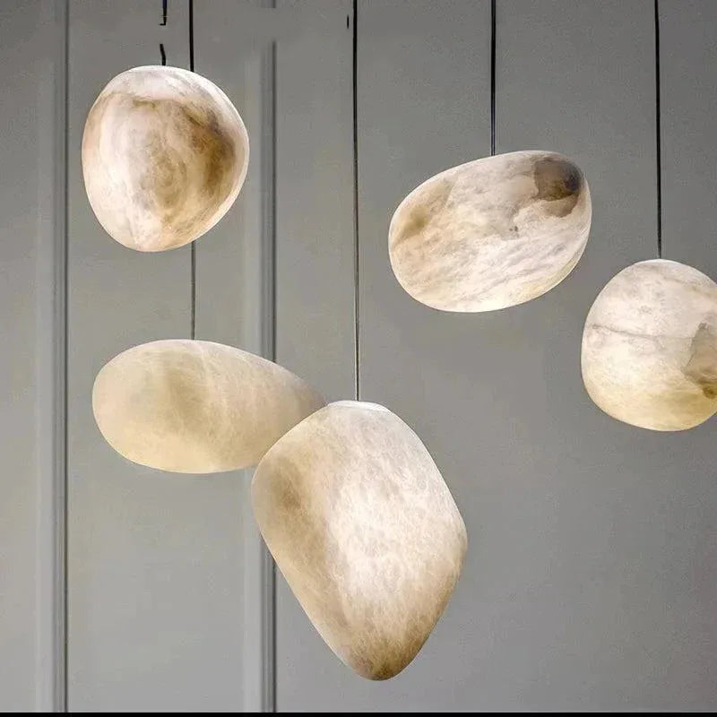 lustre moderne led texture naturelle marbre