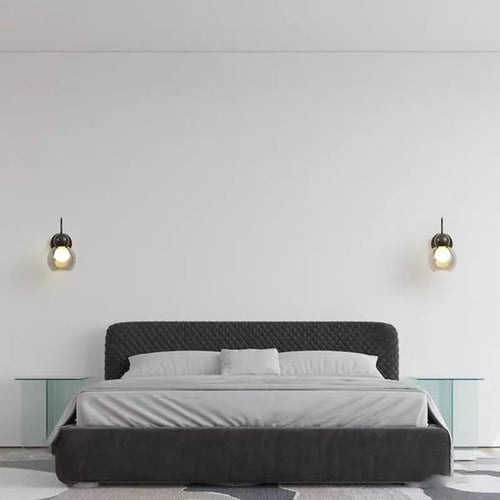 applique murale moderne en verre et cuivre pour luminaires