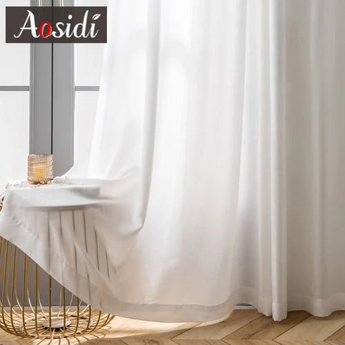 Voilage tulle froissé léger pour salon et chambre - vue 4 sur 8