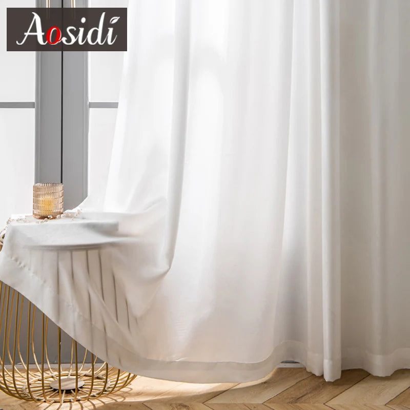 Voilage tulle froissé léger pour salon et chambre - vue 3 sur 8