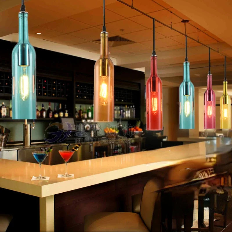 lustre nordique créatif moderne en forme de bouteille de bière