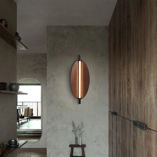 applique murale led style wabi sabi grain de bois minimaliste japonais