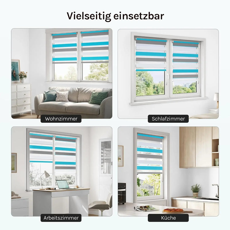 Store enrouleur jour nuit zebra pour fenêtre salon