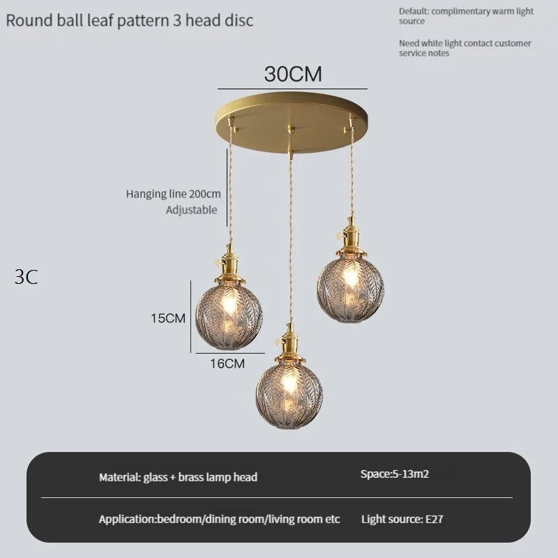 suspension vintage avec interrupteur et abat-jour en verre cristal - vue 20 sur 22