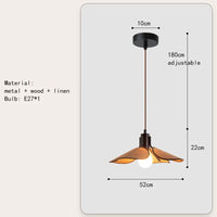 suspension en bois de lin style asiatique pour intérieur
