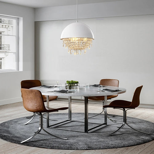 suspension créative en cristal hémisphère noir et blanc - vue 3 sur 18