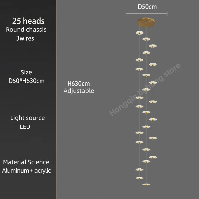 lustre moderne à led pour espaces intérieurs élégants et contemporains - vue 11 sur 26