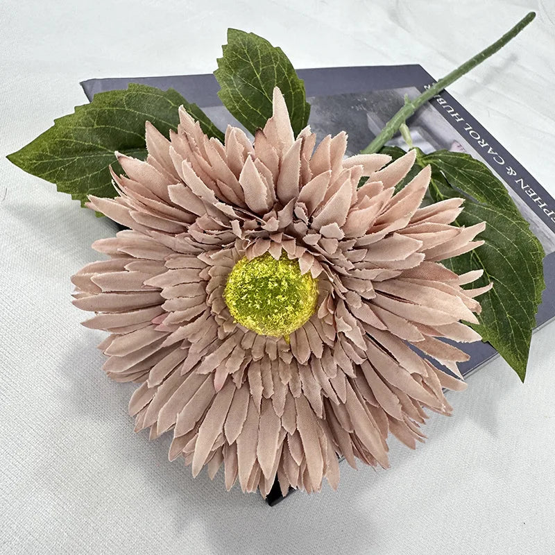 gerbera simple avec feuilles pour décoration de mariage et fête - vue 14 sur 15
