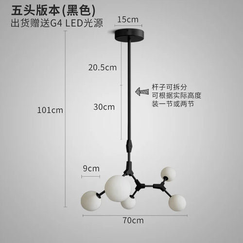 lustre moderne nordique pour décoration intérieure élégante - vue 10 sur 18