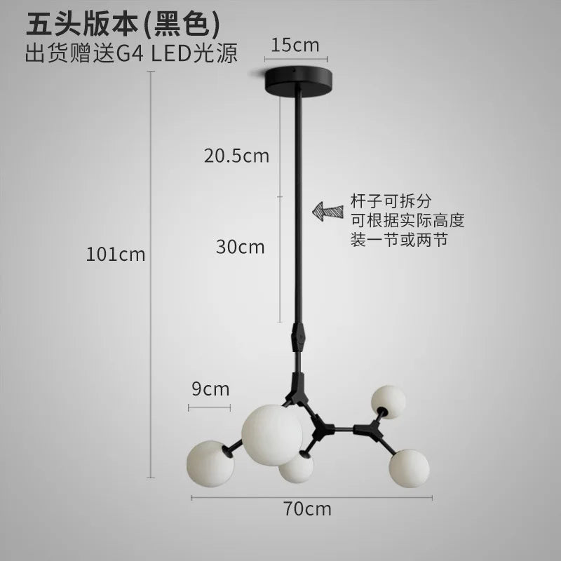 lustre moderne nordique pour décoration intérieure élégante - vue 9 sur 18