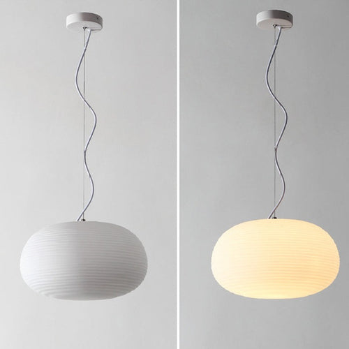 Suspension design LED en verre blanc laiteux Caligari - vue 10 sur 12