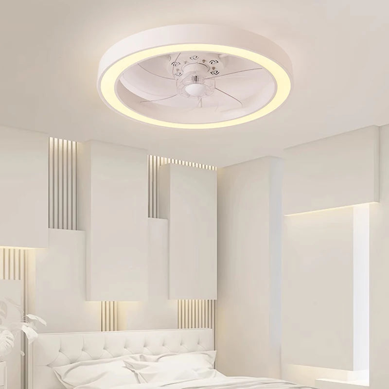 Modern LED Fan Light Remote Control Timed Electric Fan Bedroom, Living Room Decoration, Home Decoration LED Ceiling Fan Light - vue 4 sur 8
