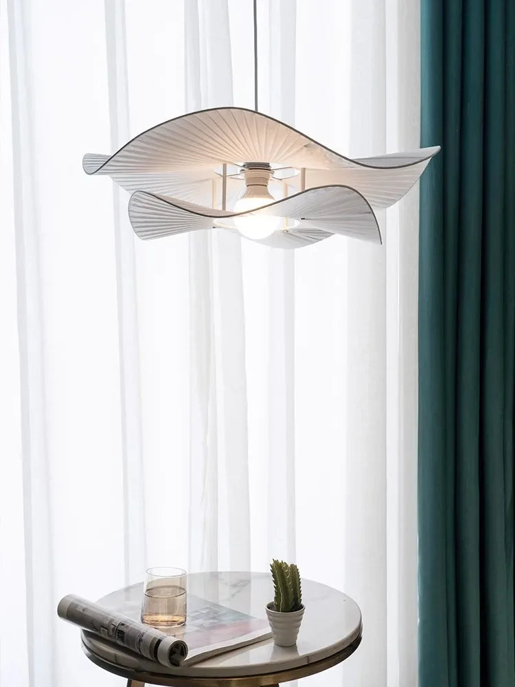 lustre Design nordique tissu LED lumières chambre salon salle à manger décoration maison fleur - vue 3 sur 7