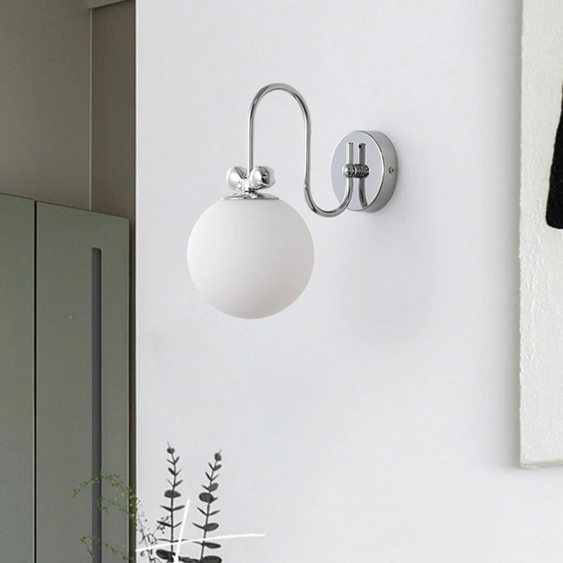 applique murale ronde bauhaus bowknot led chrome - vue 3 sur 7