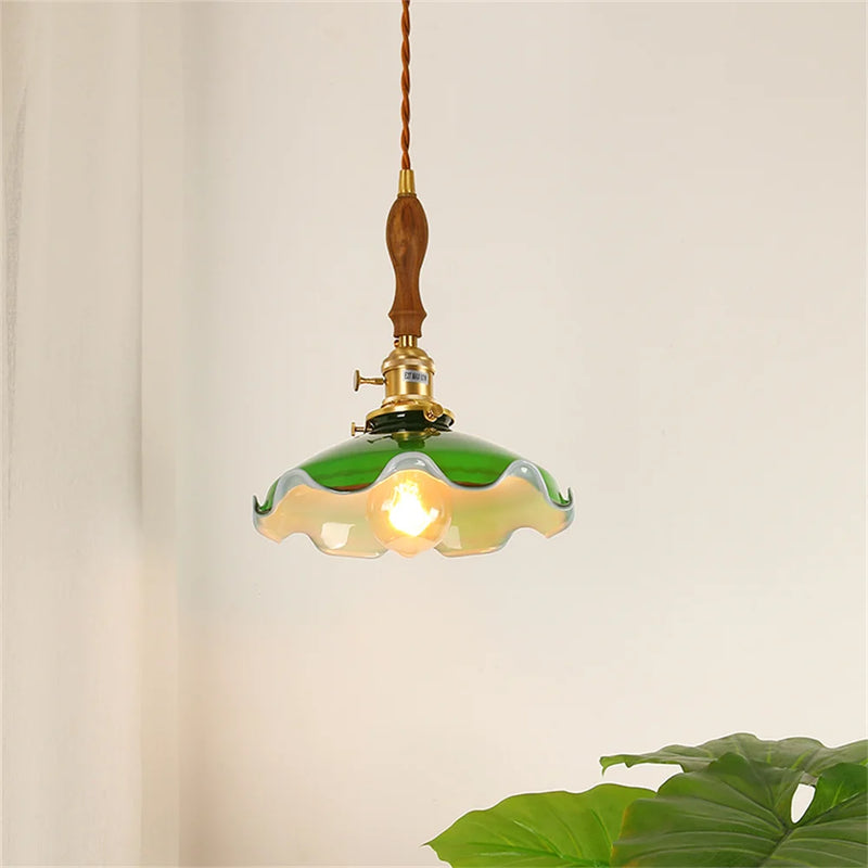 suspension vintage en cuivre et verre pour loft
