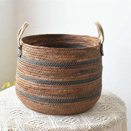 panier de rangement tissé pour jouets et vêtements - vue 2 sur 7