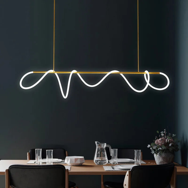 lustre moderne à long tuyau pour décoration intérieure élégante - vue 4 sur 25