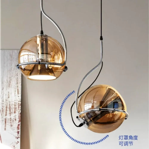 lustre boule en verre style nordique pour éclairage rétro - vue 3 sur 8