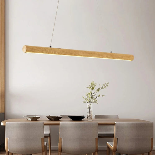 lampe suspendue nordique en bois massif pour intérieur led