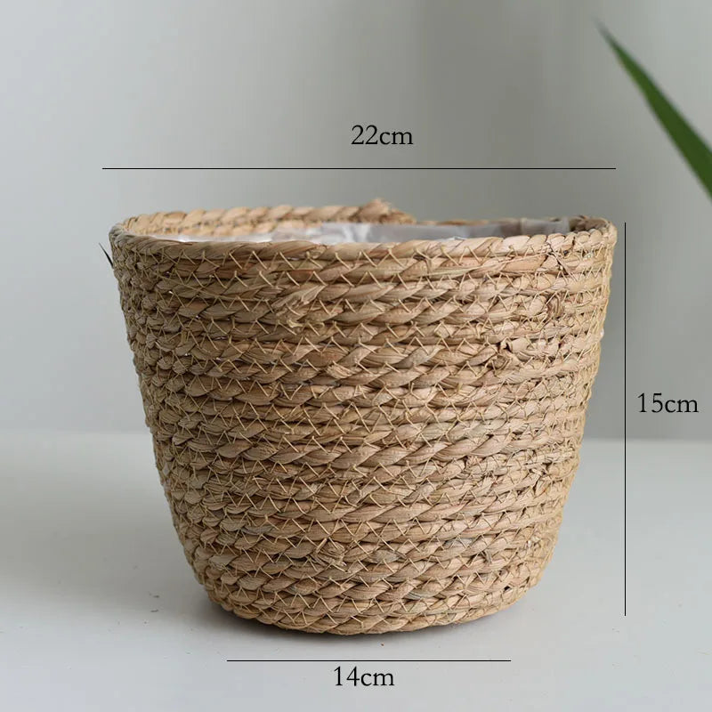 panier en paille pour plantes d'intérieur et d'extérieur - vue 8 sur 28