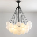 Lustre verre bulles 19/37 or noir suspendu moderne salon déco