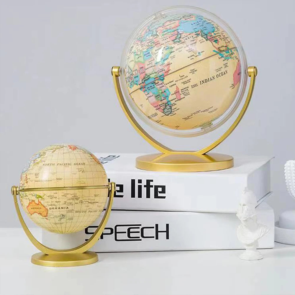 lot de 2 globes rétro éducatifs rotatifs pour bureau et décoration - vue 6 sur 7