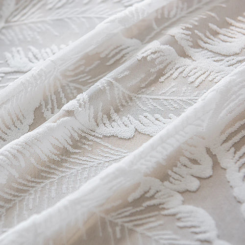 Voilage tulle motif feuilles style moderne pour salon