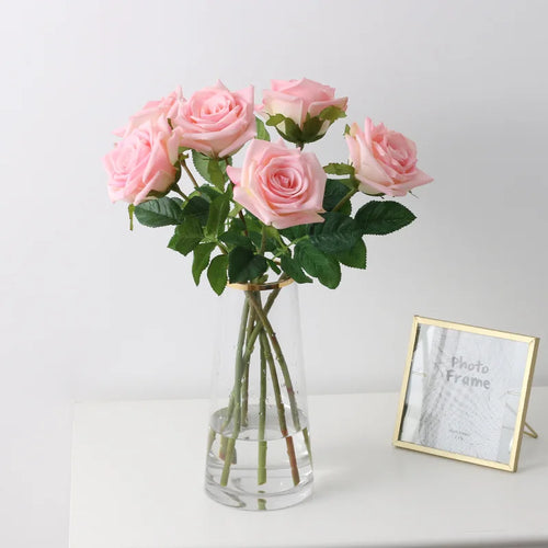 fleurs de roses artificielles en latex pour décoration élégante - vue 5 sur 11