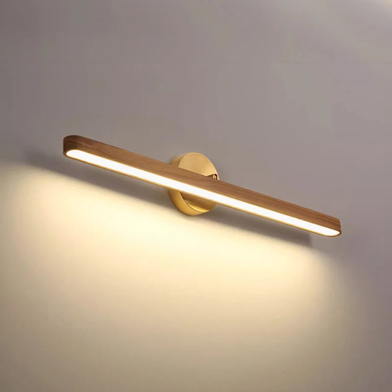 Walnut Wood Makeup mirror light, Vanity light, Wabi-sabi Modern style, Wall sconce lighting for Bathroom, Bedroom, Study - vue 5 sur 7