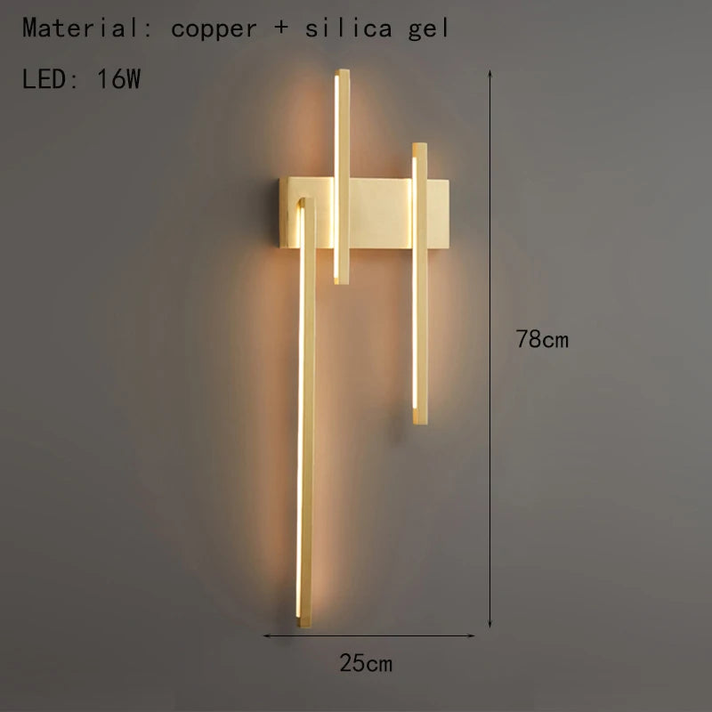 applique murale led minimaliste en laiton et cuivre - vue 9 sur 10
